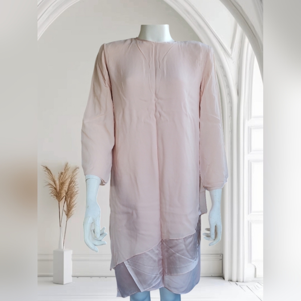 VTG Ciao LTD 100% Silk Neiman Marcus 3 Layer Overlays Chiffon Satin Boxy Dress